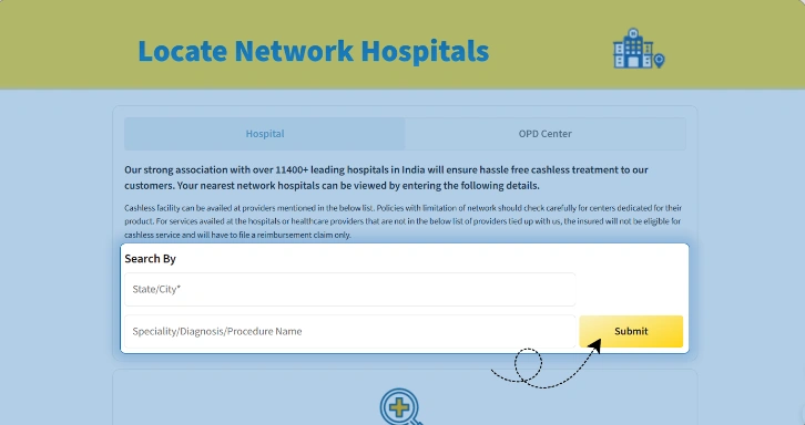 locate network hospitals